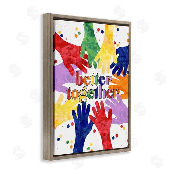 Stupell Industries Erica Billups | Better Together Diversity Phrase Children's Rainbow Hands Wall Art