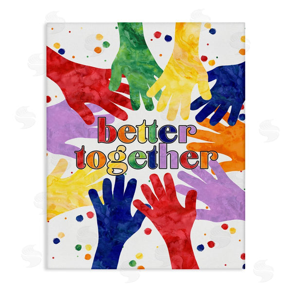 stupell industries Erica Billups | Better Together Diversity Phrase Children's Rainbow Hands Wall Art