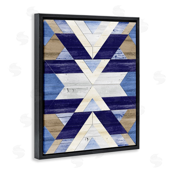 Stupell Industries Erica Billups | Blue Rustic Aztec Pattern Wall Art