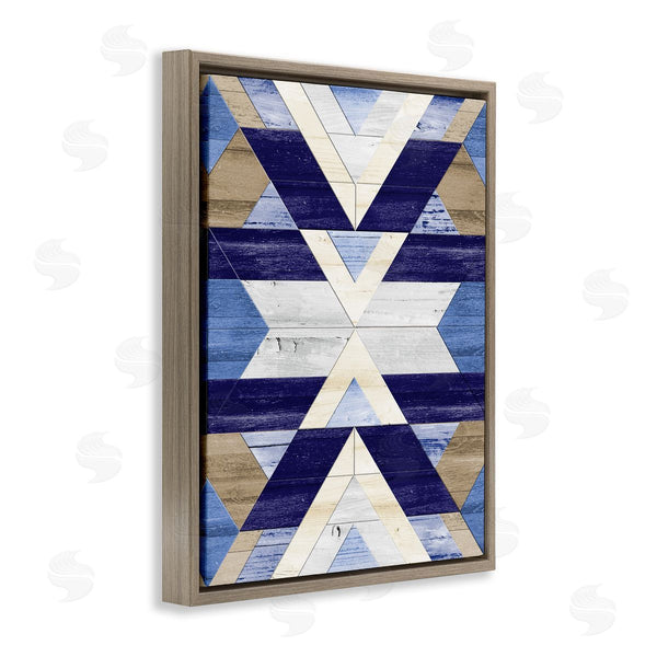 Stupell Industries Erica Billups | Blue Rustic Aztec Pattern Wall Art