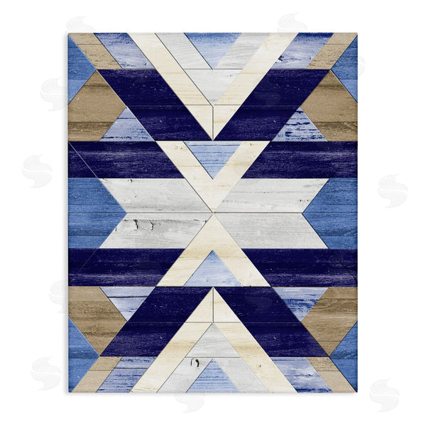 stupell industries Erica Billups | Blue Rustic Aztec Pattern Wall Art