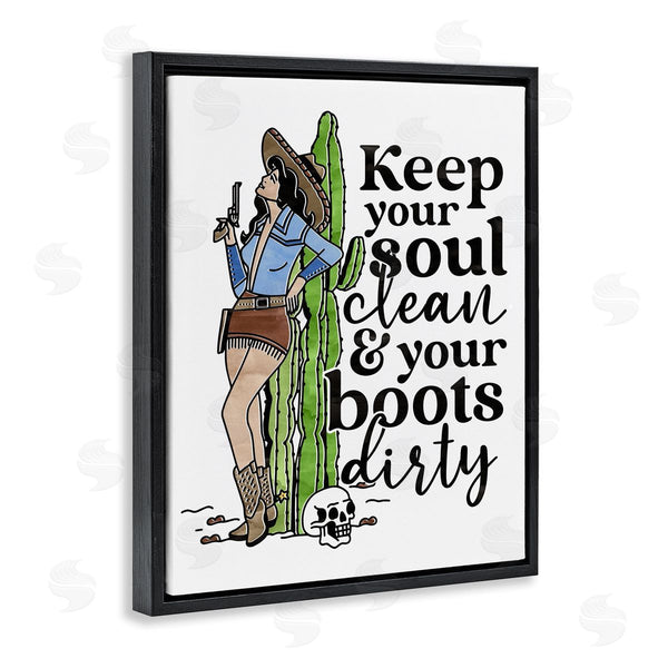 Stupell Industries Erica Billups | Cowgirl Soul Clean & Boots Dirty Phrase Wall Art