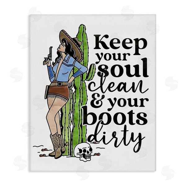 stupell industries Erica Billups | Cowgirl Soul Clean & Boots Dirty Phrase Wall Art