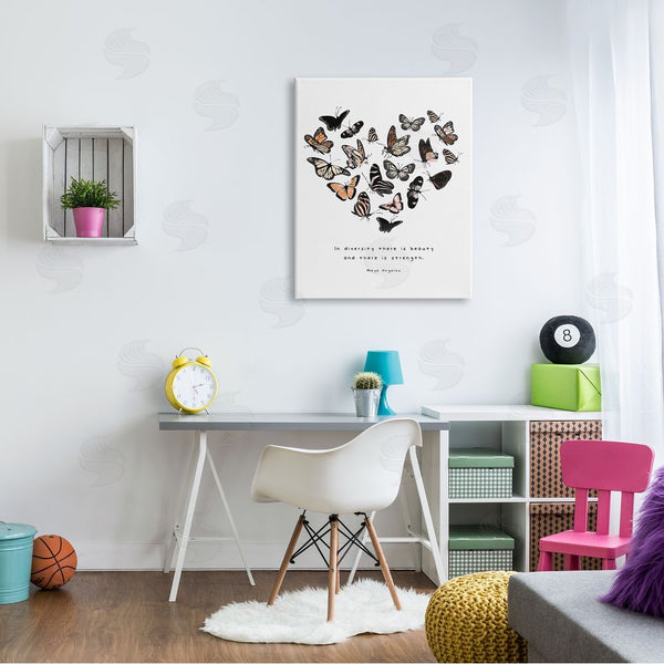 Stupell Industries Erica Billups | In Diversity There's Beauty And Strength Butterfly Heart Wall Art