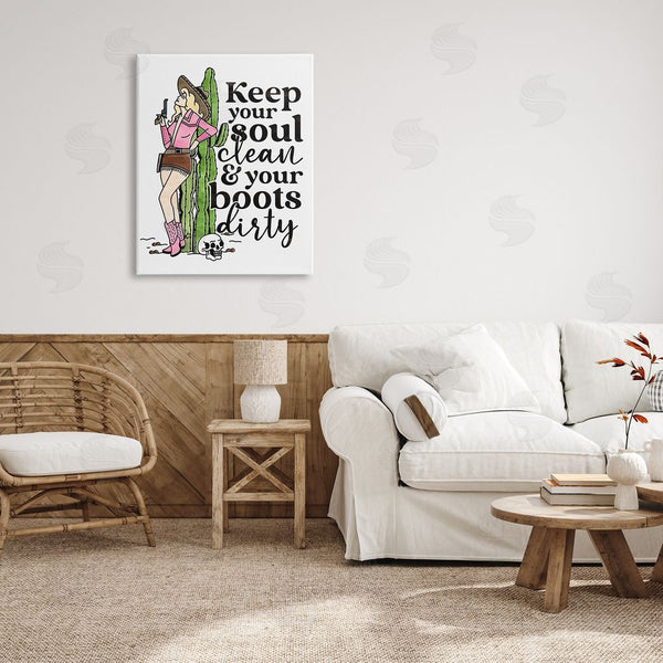 Stupell Industries Erica Billups | Keep Soul Clean & Boots Dirty Phrase Wall Art