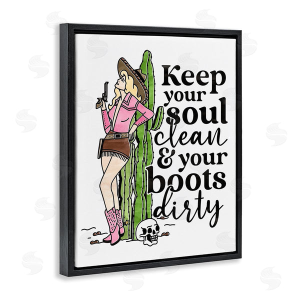 Stupell Industries Erica Billups | Keep Soul Clean & Boots Dirty Phrase Wall Art