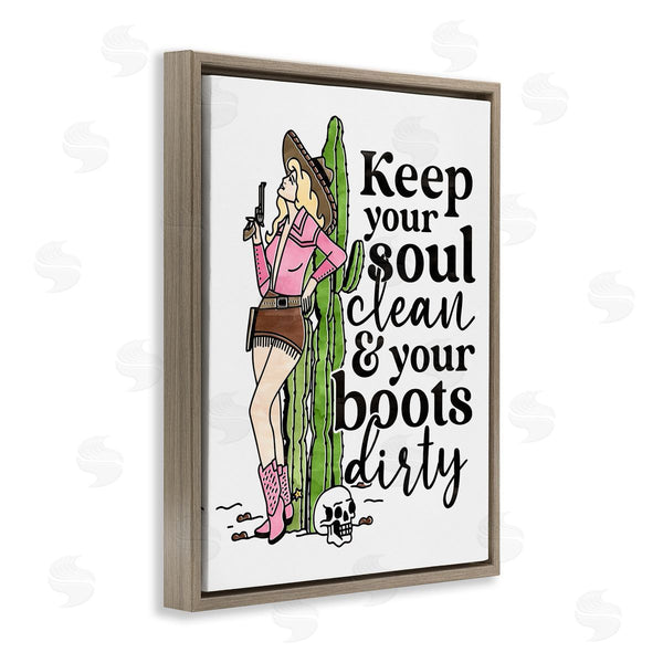 Stupell Industries Erica Billups | Keep Soul Clean & Boots Dirty Phrase Wall Art