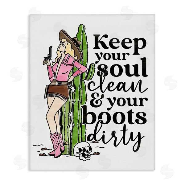 stupell industries Erica Billups | Keep Soul Clean & Boots Dirty Phrase Wall Art
