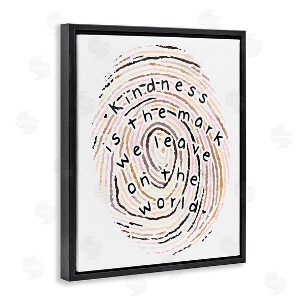 Stupell Industries Erica Billups | Kindness Is The Mark Diversity Phrase Fingerprint Pattern Wall Art