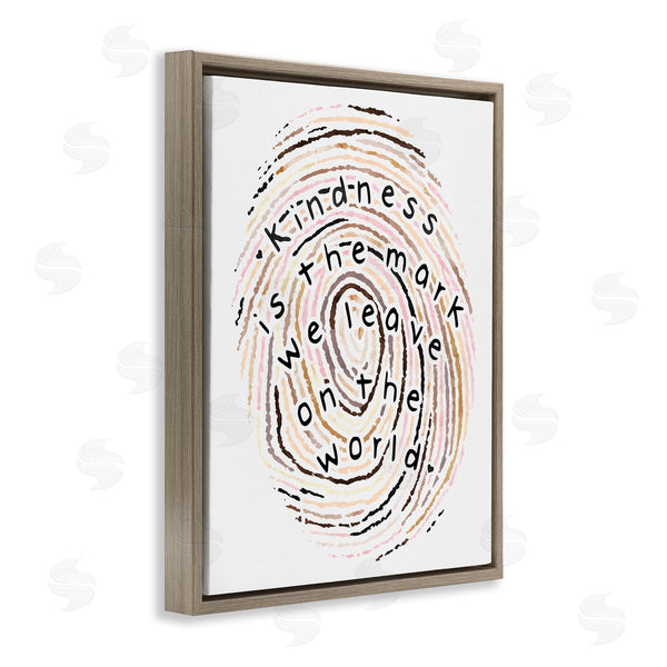 Stupell Industries Erica Billups | Kindness Is The Mark Diversity Phrase Fingerprint Pattern Wall Art