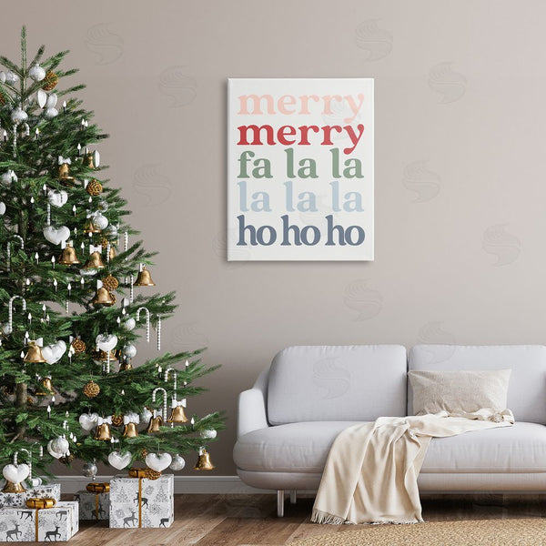 Stupell Industries Erica Billups | Merry Fa-La-La Minimal Typography Festive Words Wall Art