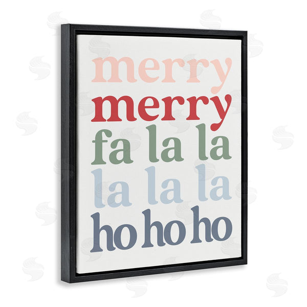 Stupell Industries Erica Billups | Merry Fa-La-La Minimal Typography Festive Words Wall Art