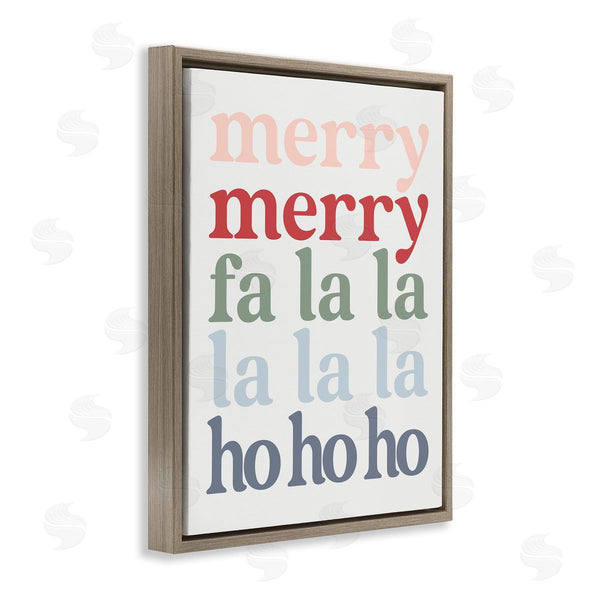 Stupell Industries Erica Billups | Merry Fa-La-La Minimal Typography Festive Words Wall Art