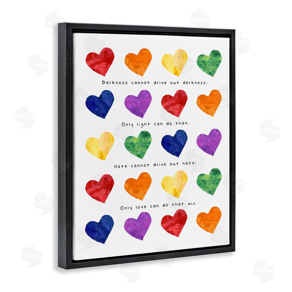 Stupell Industries Erica Billups | Only Love Can MLK Quote Children's Diversity Hearts Wall Art
