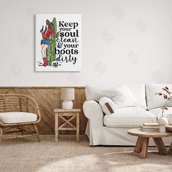 Stupell Industries Erica Billups | Soul Clean Boots Dirty Cowgirl Wall Art