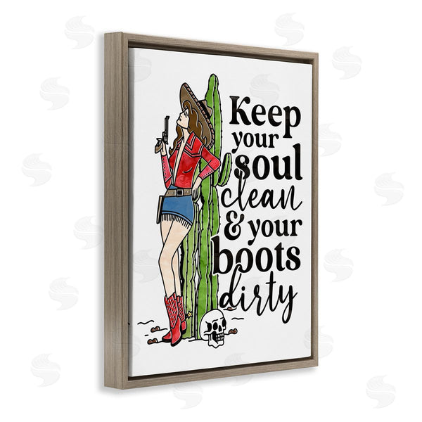 Stupell Industries Erica Billups | Soul Clean Boots Dirty Cowgirl Wall Art