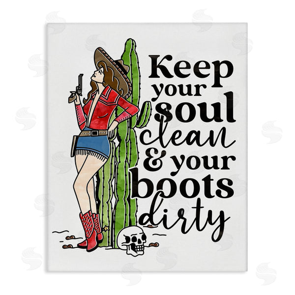 stupell industries Erica Billups | Soul Clean Boots Dirty Cowgirl Wall Art