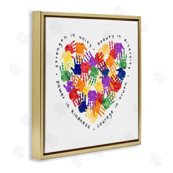 Stupell Industries Erica Billups | Strength In Unity Handprint Heart