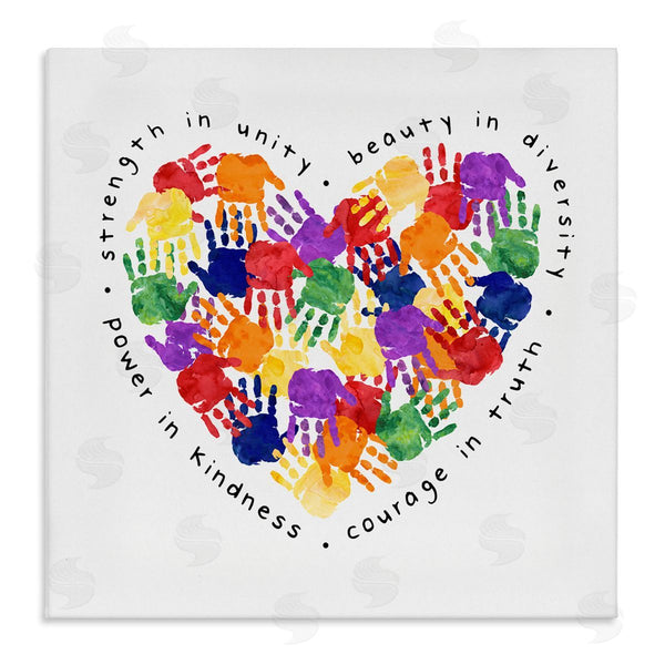 stupell industries Erica Billups | Strength In Unity Handprint Heart