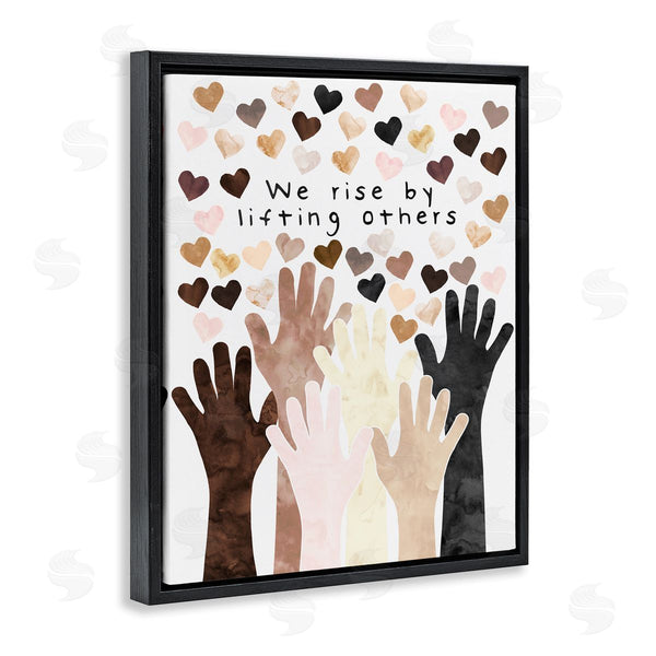 Stupell Industries Erica Billups | We Rise By Lifting Others Quote Hands Hearts