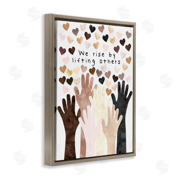Stupell Industries Erica Billups | We Rise By Lifting Others Quote Hands Hearts
