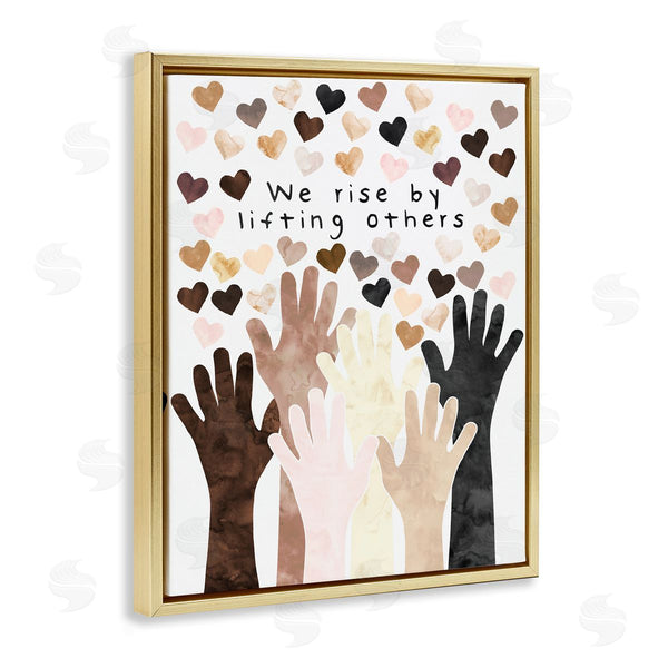 Stupell Industries Erica Billups | We Rise By Lifting Others Quote Hands Hearts