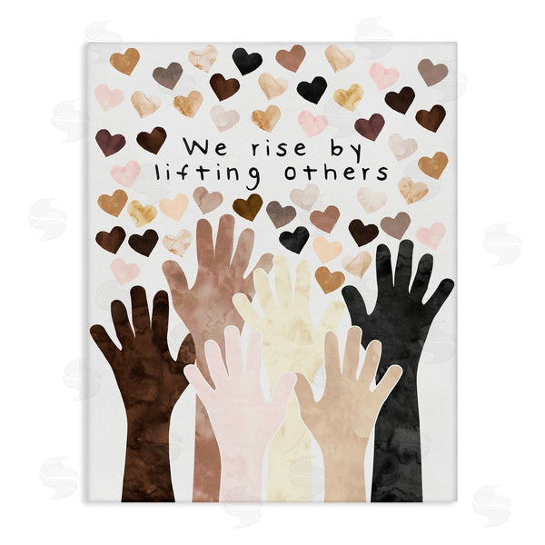 stupell industries Erica Billups | We Rise by Lifting Others Quote Hands Hearts