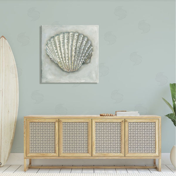 Stupell Industries Erica Christopher | Clam Shell Nautical Grey Wall Art