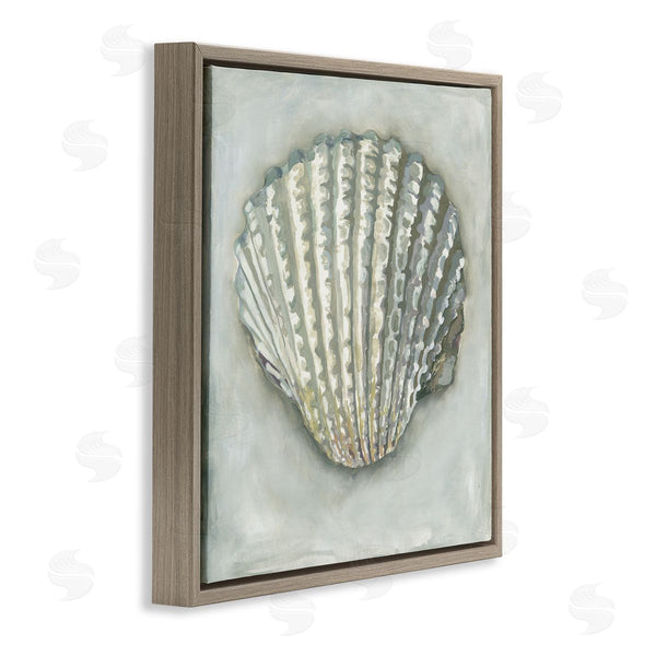 Stupell Industries Erica Christopher | Clam Shell Nautical Grey Wall Art