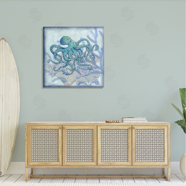Stupell Industries Erica Christopher | Layered Octopus Coral Botanicals Wall Art
