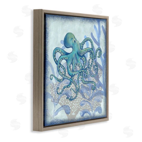 Stupell Industries Erica Christopher | Layered Octopus Coral Botanicals Wall Art