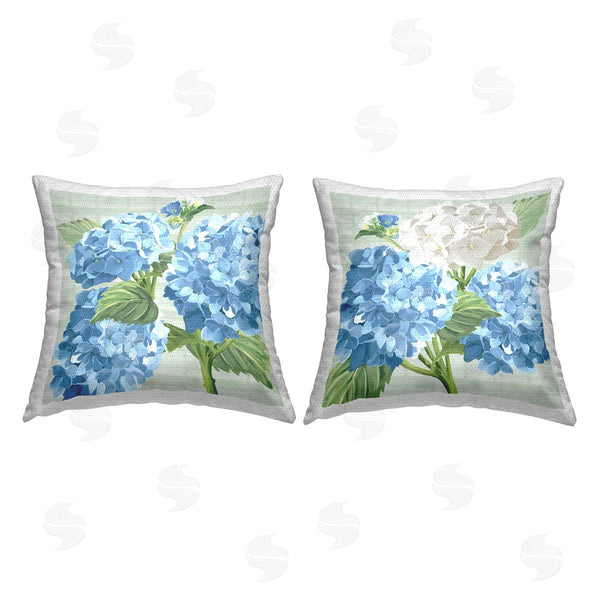 Stupell Industries Erica Christopher | Mixed Hydrangeas Tartan Pattern Printed Throw Pillow Set