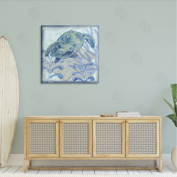 Stupell Industries Erica Christopher | Vivid Tortoise Layered Aquatic Plants Wall Art