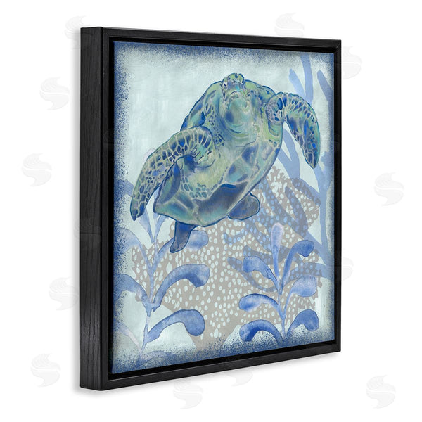 Stupell Industries Erica Christopher | Vivid Tortoise Layered Aquatic Plants Wall Art