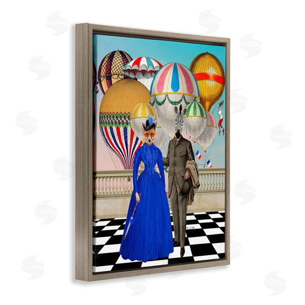 Stupell Industries Erika C. Brothers | Animal Couple With Hot Air Balloons