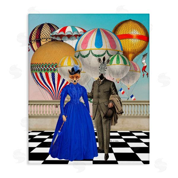 stupell industries Erika C. Brothers | Animal Couple with Hot Air Balloons