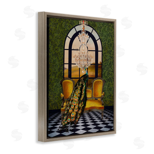 Stupell Industries Erika C. Brothers | Fancy Peacock & Chandelier