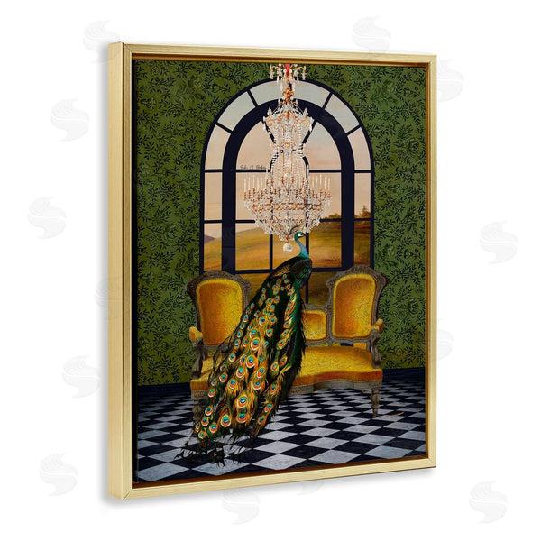 Stupell Industries Erika C. Brothers | Fancy Peacock & Chandelier