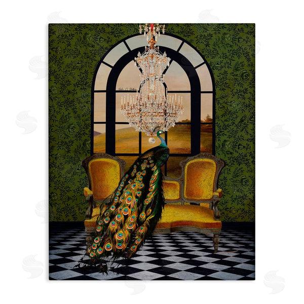 stupell industries Erika C. Brothers | Fancy Peacock & Chandelier