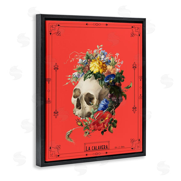 Stupell Industries Erika C. Brothers | Traditional Floral Adorned Skull