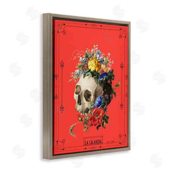Stupell Industries Erika C. Brothers | Traditional Floral Adorned Skull