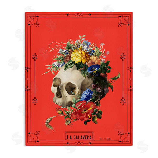 stupell industries Erika C. Brothers | Traditional Floral Adorned Skull