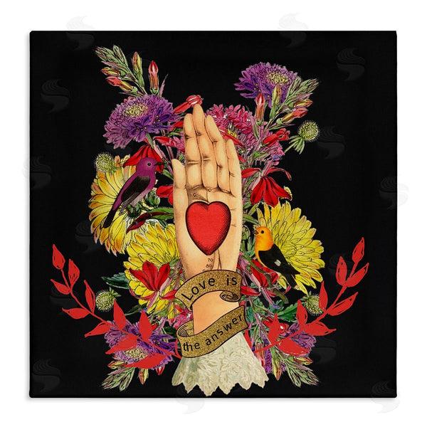 stupell industries Erika C. Brothers | Traditional Floral Motif Heart Palm Love Phrase Wall Art