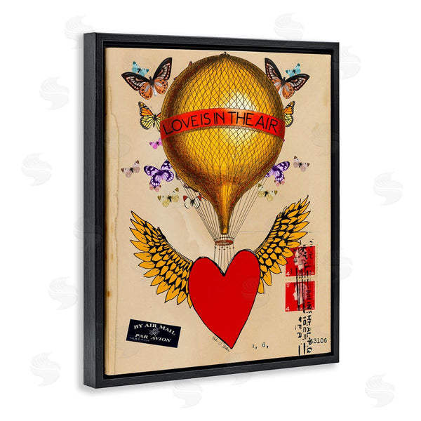 Stupell Industries Erika C. Brothers | Winged Heart Love Is In Air Wall Art