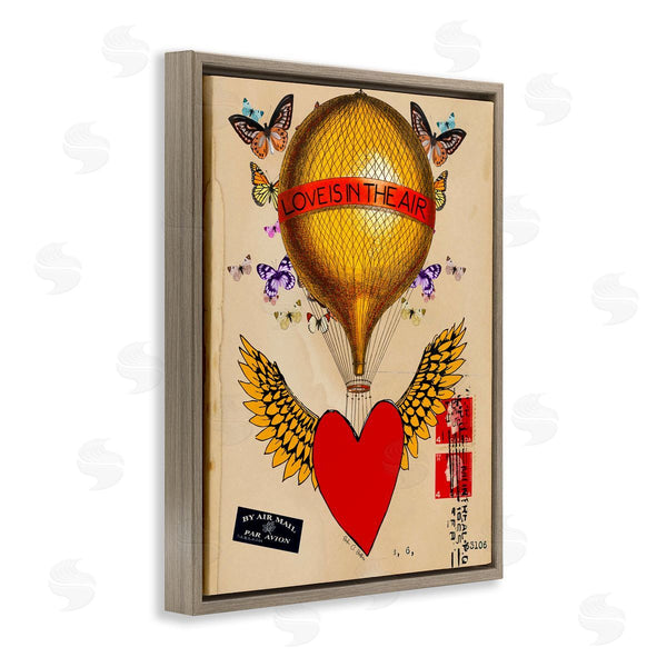 Stupell Industries Erika C. Brothers | Winged Heart Love Is In Air Wall Art