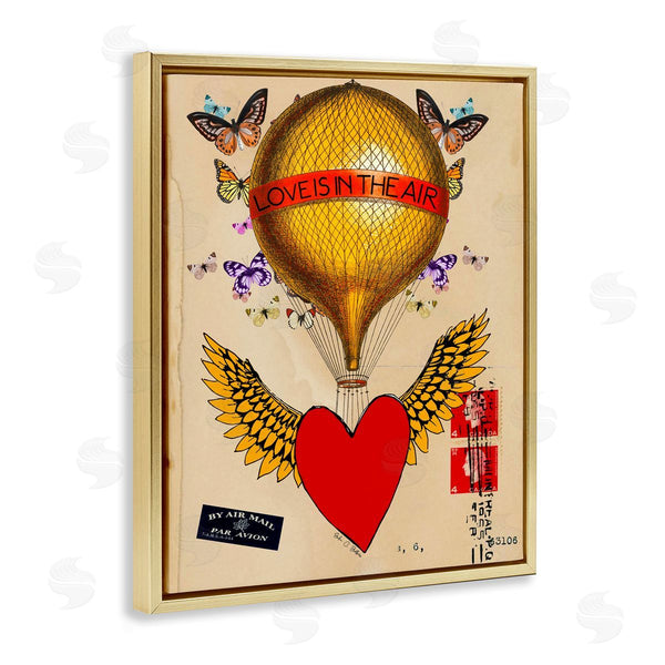 Stupell Industries Erika C. Brothers | Winged Heart Love Is In Air Wall Art