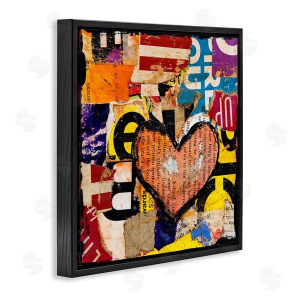 Stupell Industries Erin Ashley | Abstract Red Heart Text Collage