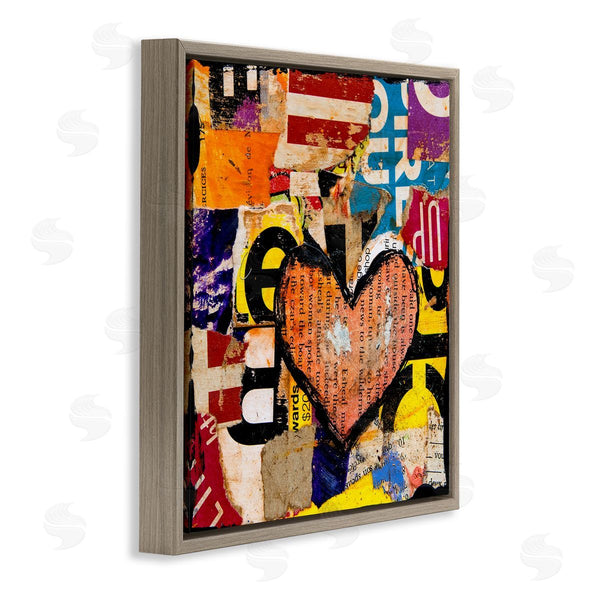 Stupell Industries Erin Ashley | Abstract Red Heart Text Collage