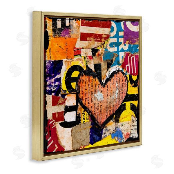 Stupell Industries Erin Ashley | Abstract Red Heart Text Collage