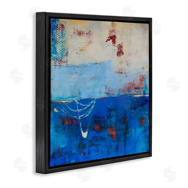 Stupell Industries Erin Ashley | Blue Color Block With Red Details Wall Art